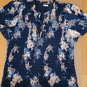 Maurices Navy Floral Blouse